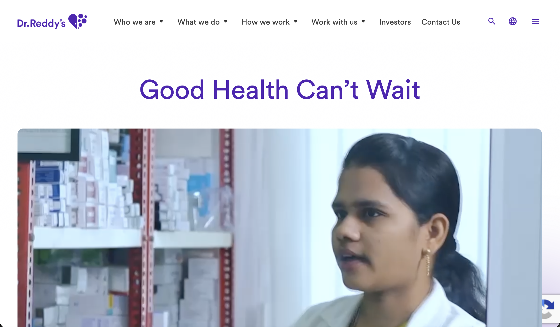 Dr. Reddy's website homepage screenshot
